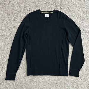 Threads & Heirs Sweater Mens Size S Knit V Neck Black